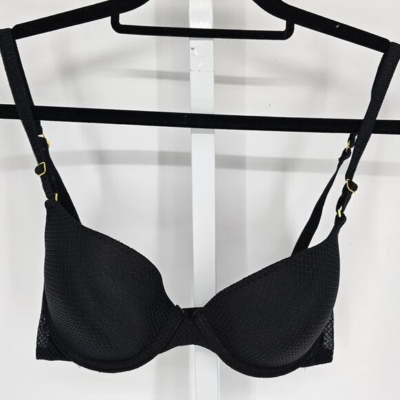 Secret Treasures Womens Sz 34C Classic T Shirt Bra Solid Black - Picture 1 of 4